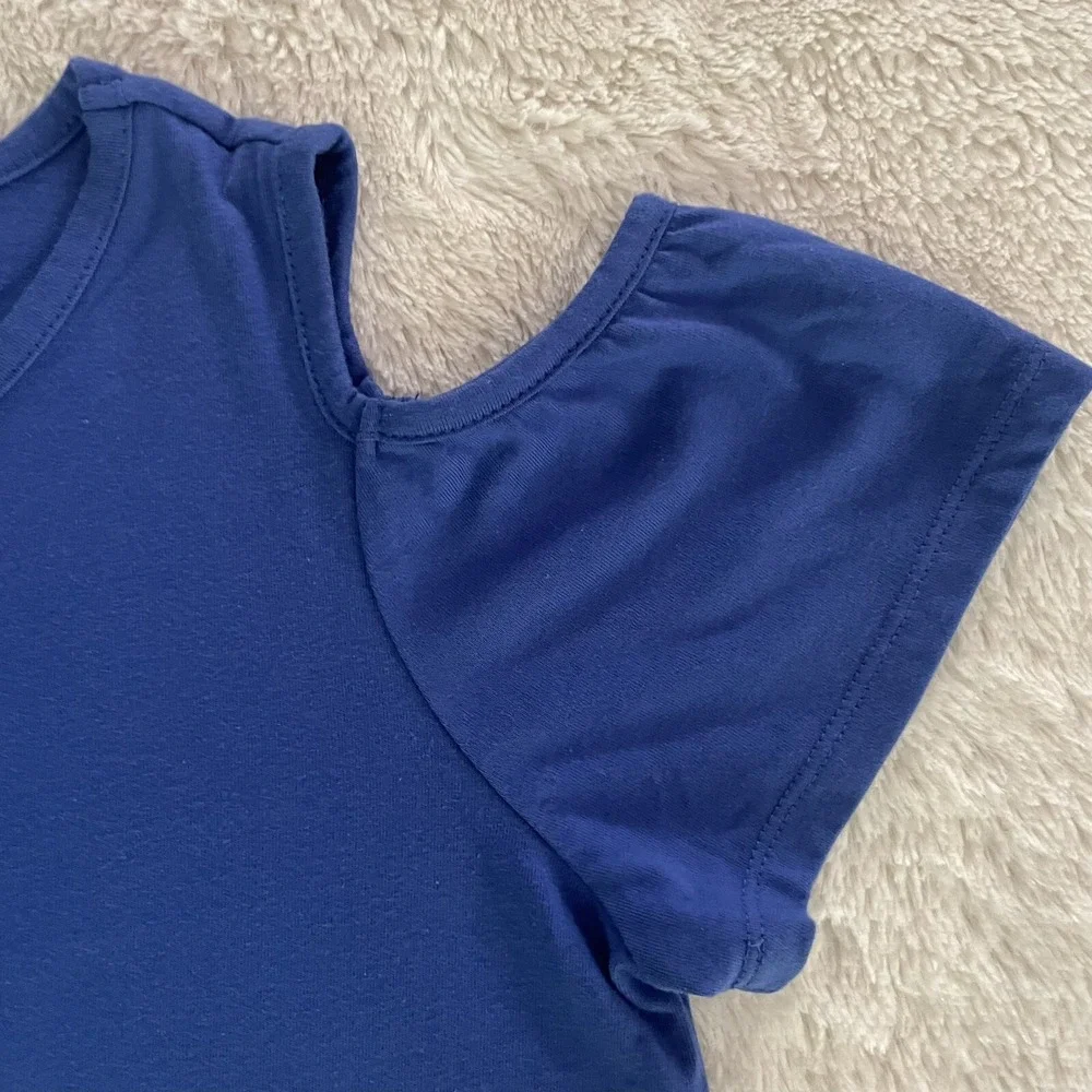 The Children's Place Cold Shoulder Top Cotton Blend Casual Blue Size XL 14